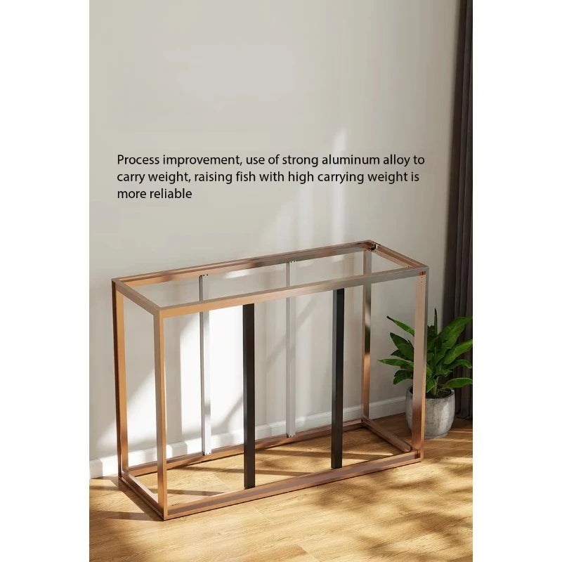 All-in-One AquariumModern Luxury Natural Stream Tank Pebble Landscape Goldfish Ultra White Glass Bottom Filter Smart Fish Tank F