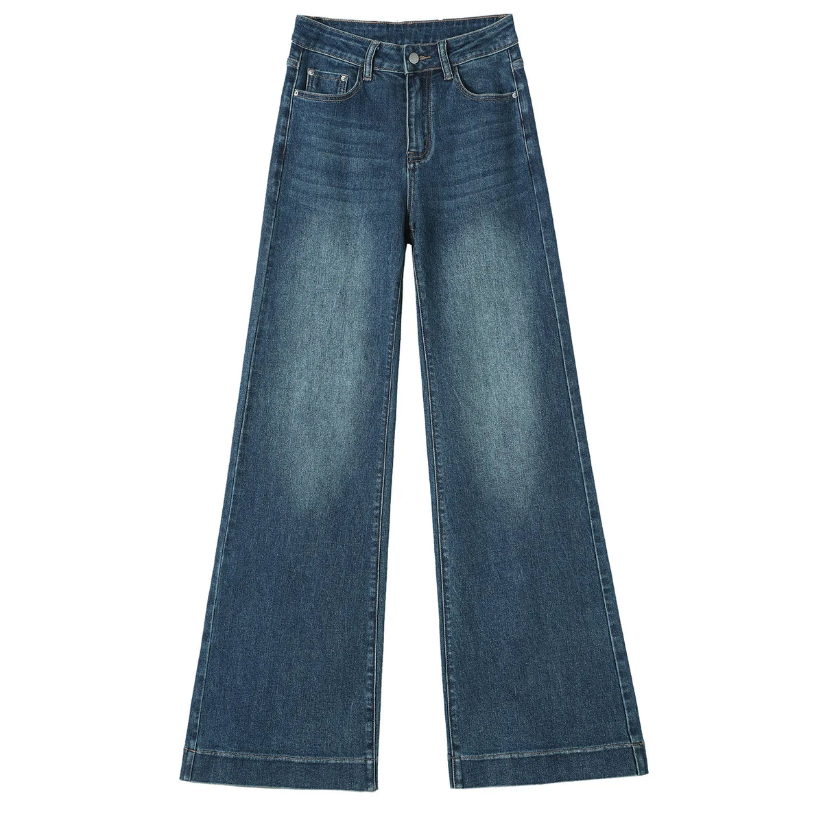 Ins Popular Korean Loose Ramie Palazzo Trousers, Spring Autumn Natural Texture All-Match Daily Walking Casual Pants