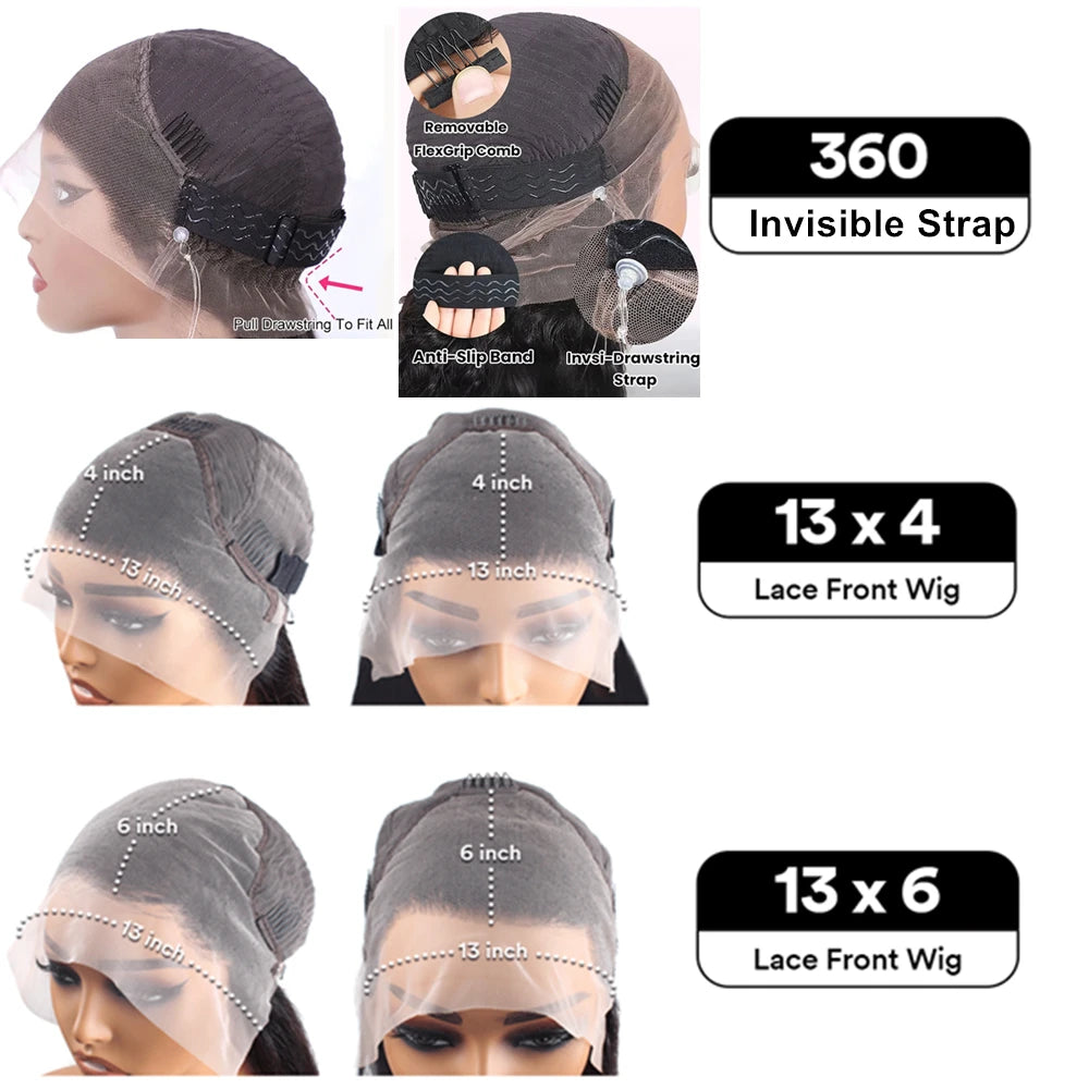 Curly 360 Full Lace Glueless Wig Human Hair Invisible Drawstring 13x6 Hd Lace P4/27 Highlight Deep Wave Frontal Wigs For Women