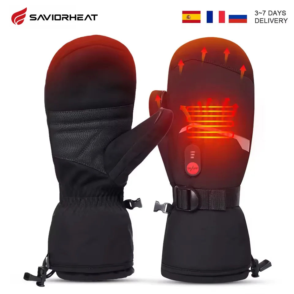 Waterproof Snowboard Cycling Motorcycle Bicycle Skiing Winter Gloves Crab Finger Style Heating Hand Warm Electric Thermal Gloves