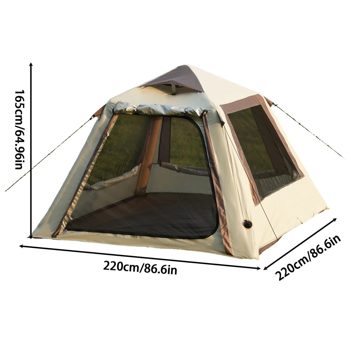 PAKICETUS Inflatable Camping Tent Luxury Glamping Tent with Roof Window Carry Bag Easy Setup Outdoor Tent for Family Weekend Trip Group Gathering, 4/6/8/10/12 Person