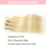 Straight 613 Blonde Color 1/3/4 Brazilian Hair Bundles Straight Weave Remy Human Hair Weft 26 28 30 32 34 36 38 40 Inch Bundle