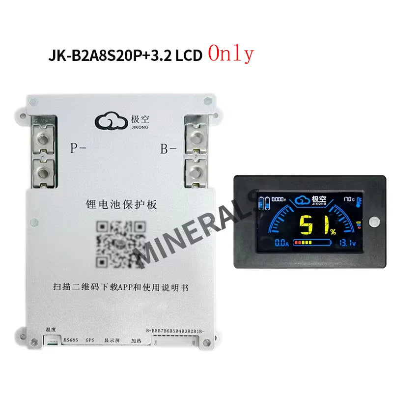 8S DIY Battery Case 24V for 280AH MB31 EVE 304AH JK 8S 200A BMS 3.2 LCD Optional Easy Installation High Quality Connection Card
