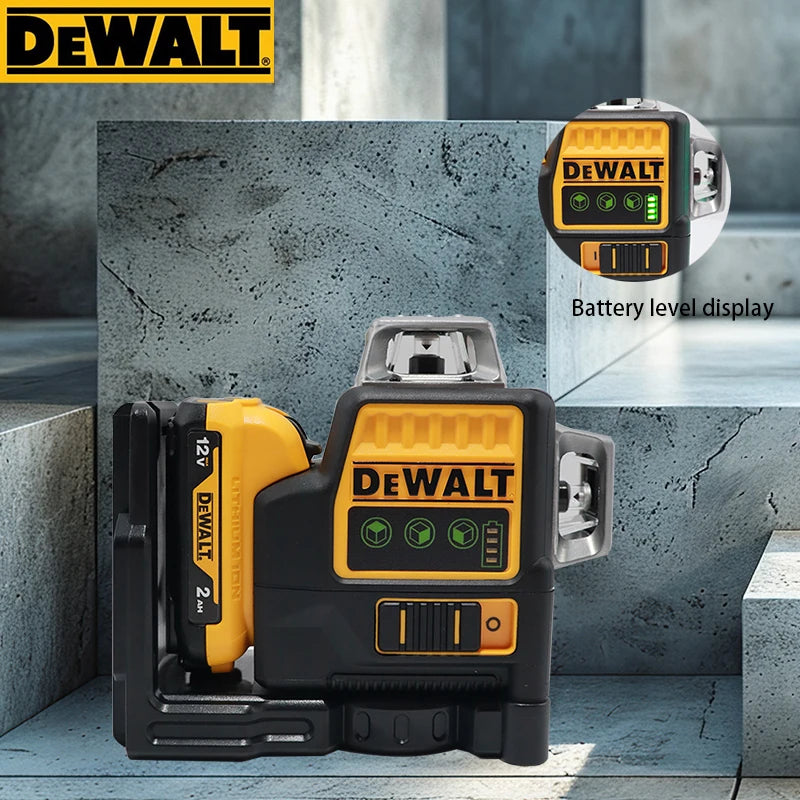 Dewalt DW089LG 3 Sides*360 Degree Vertical 12 Lines Laser Level Horizontal Green Light Level Meter Outdoor 12V Lithium Battery