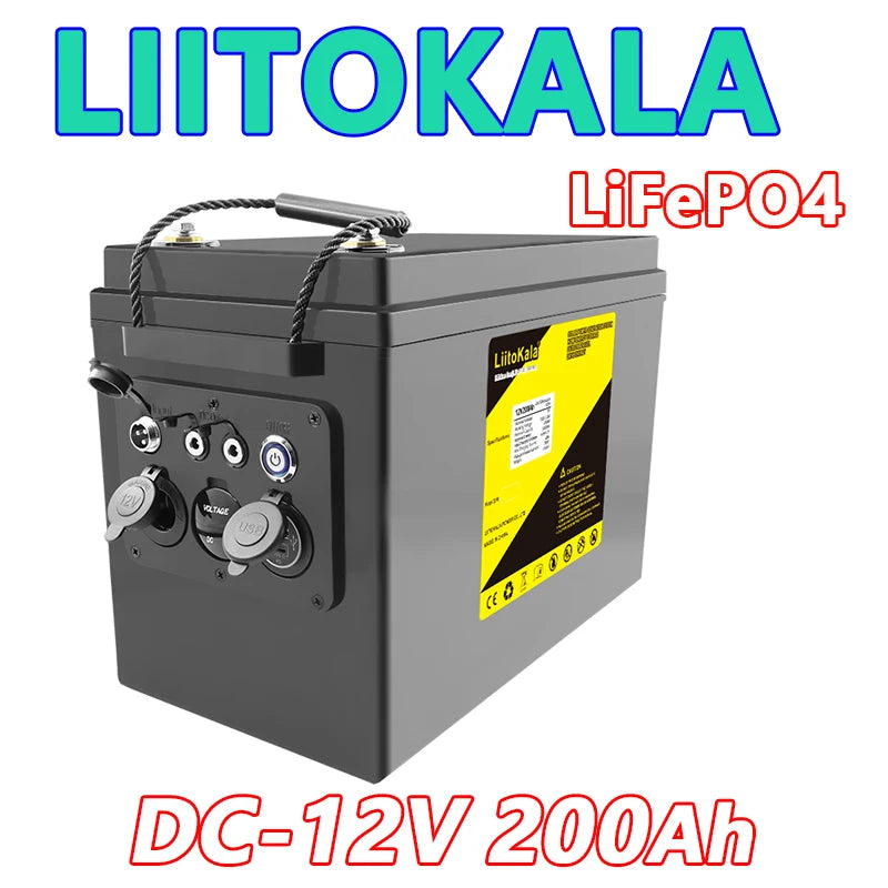 LiitoKala 12V 300Ah 200Ah LiFePO4 Battery 100Ah 120Ah 150Ah Campers Waterproof Golf Cart Battery Off-Road Off-grid Solar Energy