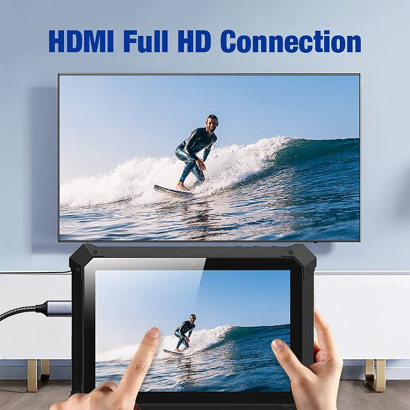 Industrial Tablet Windows 11 Wifi Bluetooth RJ45 HDMI 2D Scanner 5000mAh Large Battery Optional UHF Fingerprint Rugged Tablet