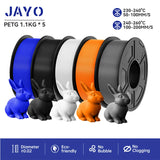 JAYO 3D Printer Filament  PETG PLA HSMPETG PLA PLUS 1.75mm 5Rolls 3D Printing Materials for 100% No Bubble &FDM 3D Pen DIY Gift