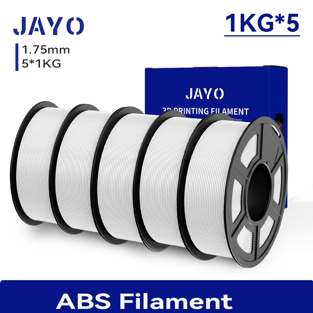 JAYO 3D PETG/PLA/PLA PLUS Filament 1.75mm PLA Filament 5 Rolls For Bambu FDM 3D Printer Neatly Wound 3D Printing Material for 3d