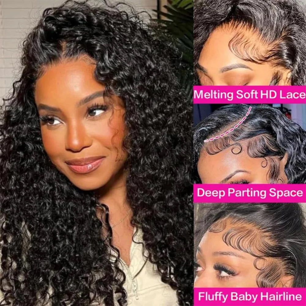 220 Density Burmese Curly Wig Human Hair Deep Wave Lace Front Wig 13x6 Hd Lace Human Hair Wigs Pre Plucked Brazilian 30 40 Inch