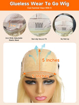 613 Glueless Wigs Human Hair 5x5 Lace Closure Wig Bone Straight Blonde Pre Plucked Glueless Wig Remy Human Hair Wigs Ready To Go