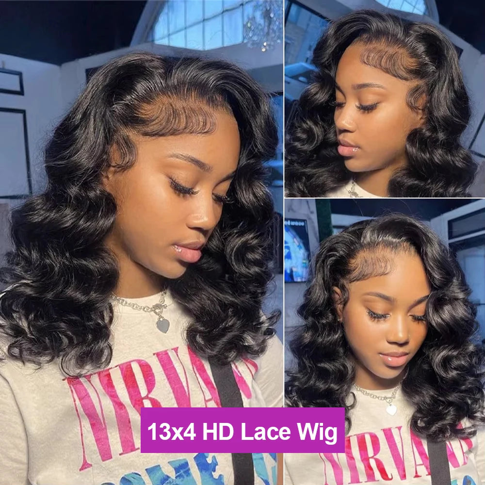250% Density Body Wave Glueless Wigs Ready To Wear And Go Human Hair PrePlucked Water Wave 13x6 Hd Lace Frontal Wig Human Hair