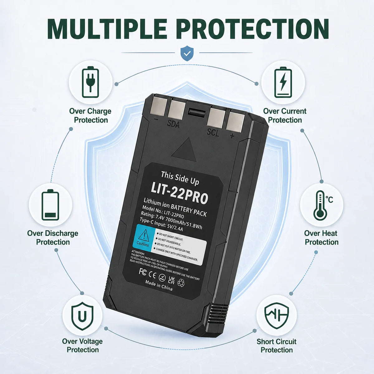 7000mAh SPYPOINT LIT-22 Battery for Cellular Trail Camera For SPYPOINT Flex-M Flex-S Flex G-36 Flex-Plus Rechargable Lithium