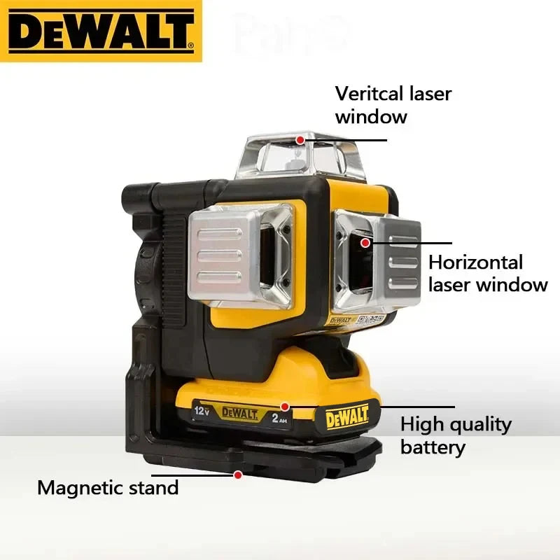 DEWALT DW089LG Lithium Battery Green Laser Level 12 Lines 3 Sides 360°