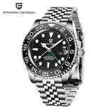 PAGANI DESIGN PD-1662 Luxury GMT Men Mechanical Wristwatch Sapphire Glass Stainless Steel 100M Waterproof Automatic Watches