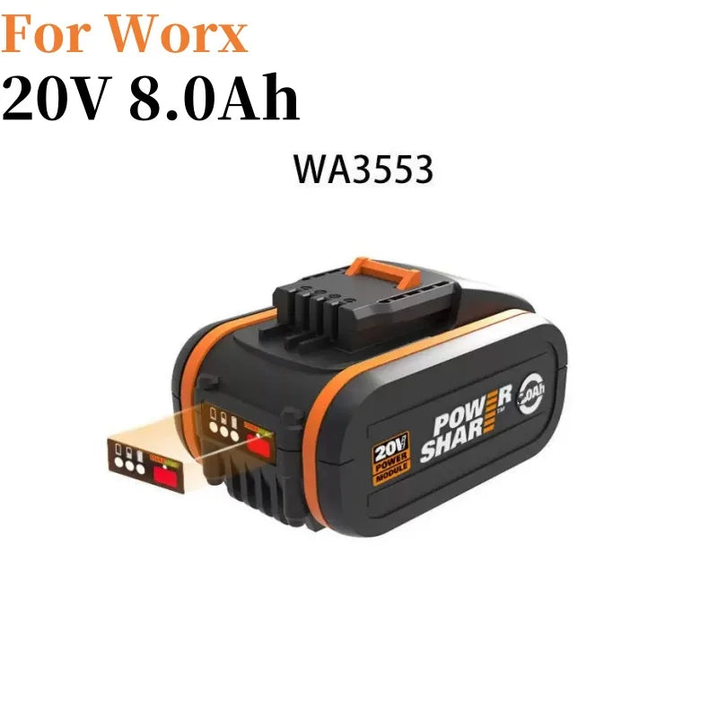for worx 20V4.0/6.0/8.0/10.0Ah Lithium battery Rechargeable WA3553 WA3551 WA3553.1 WA3570 for All WORX Electric and Garden Tools