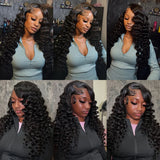 250 Density 100% Human Hair Loose Deep Wave 13x6 Lace Front Wigs 30 40 Inch Curly Water HD 13x4 Lace Frontal Wig Brazilian Black