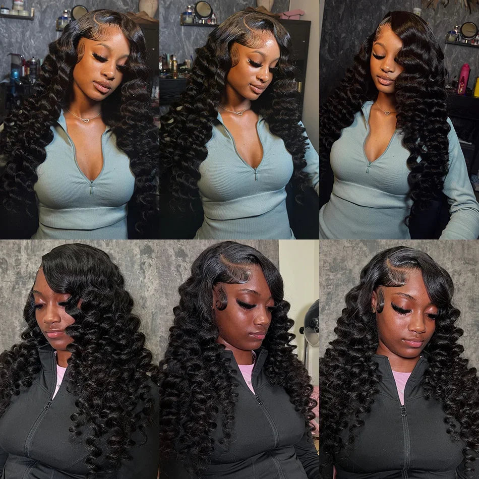 250 Density 100% Human Hair Loose Deep Wave 13x6 Lace Front Wigs 30 40 Inch Curly Water HD 13x4 Lace Frontal Wig Brazilian Black