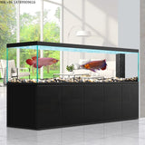 All-in-One AquariumLarge Freestanding Goldfish Tank With Bottom Filter And Ultra-Clear Glass Integrated Cabinet For Living Room