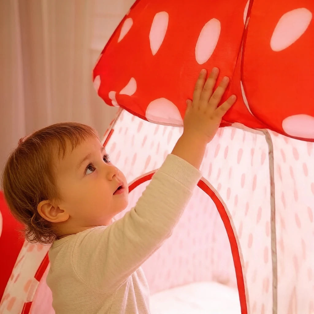 1Pc Cute Simulated Mushroom House Tent, easy assemble foldable kids play tent, ideal indoor pretend play toy and nice gift
