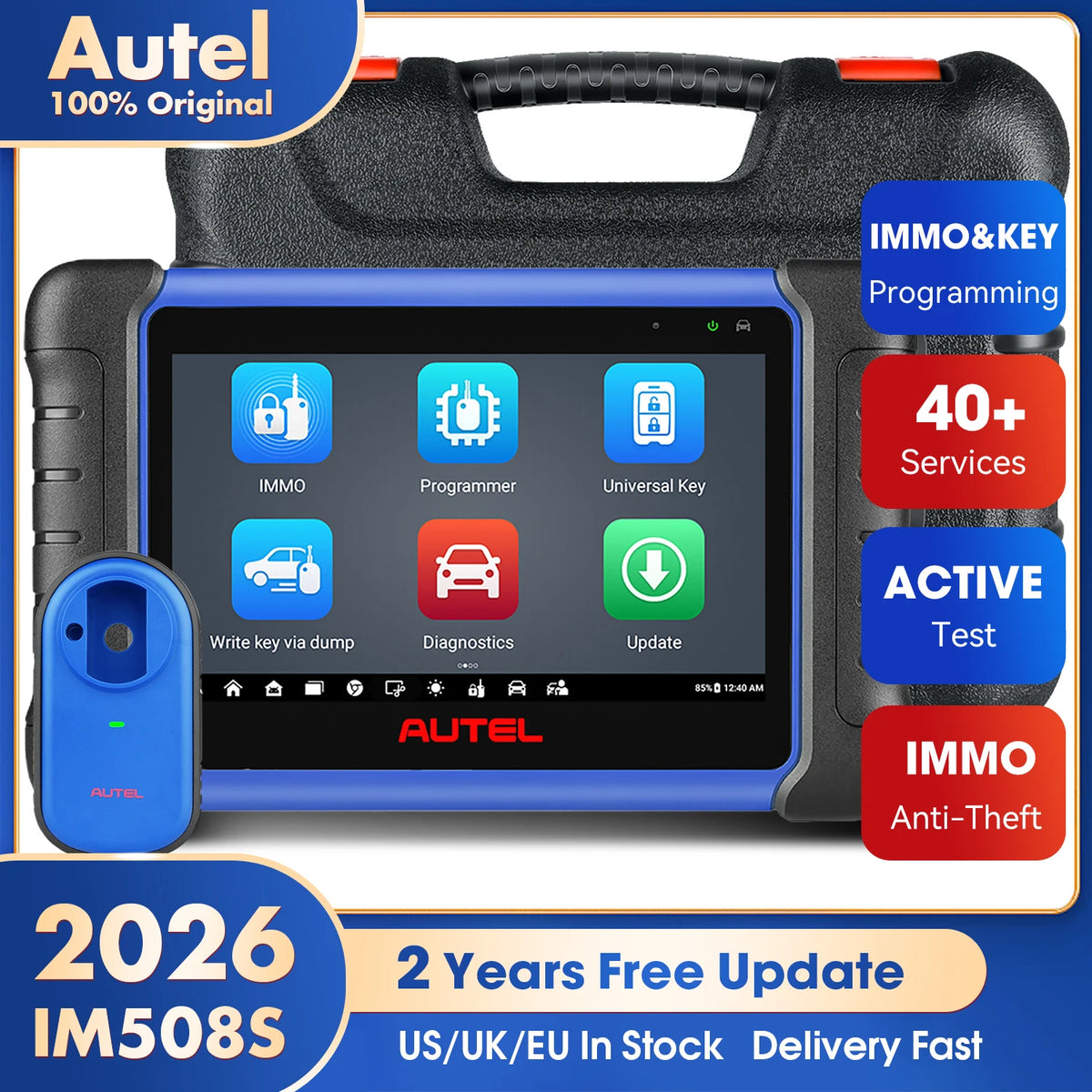 Autel MaxiIM IM508S Car Key Programming Tool OBD2 Scanner All-in-One IMMO Key Programmer Work with XP400 PRO PK IM508 KM100