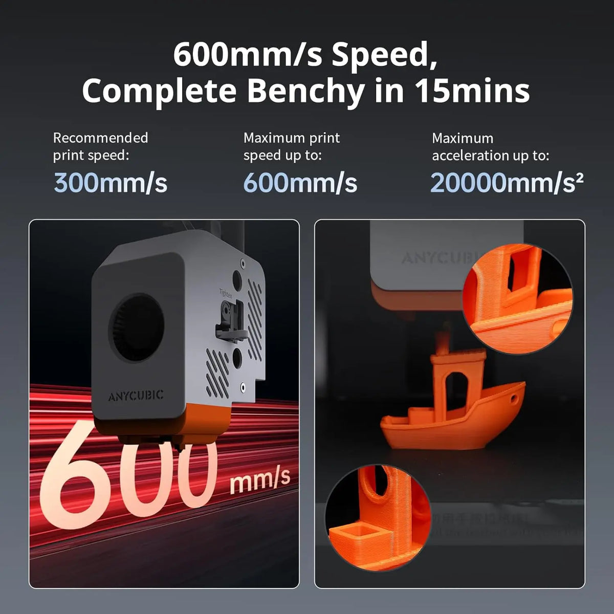 Anycubic Kobra S1 Combo Multi-Color 3D Printer Up to 600mm/s High Speed Printing Auto-Leveling Core XY Structure Direct Extruder