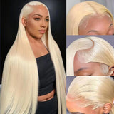 613 Blonde Straight Hd Transparent 13x6 Lace Frontal Wig 30 Inch 13x4 Brazilian Straight Human Hair Wig For Women
