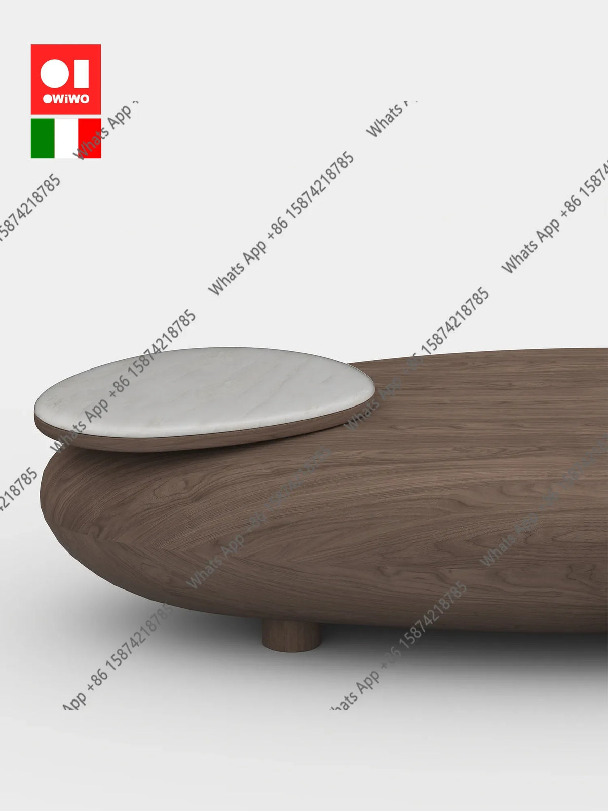 u- Medieval style large coffee table living room retro creative high-end atmospheric design sense walnut color coffee table y