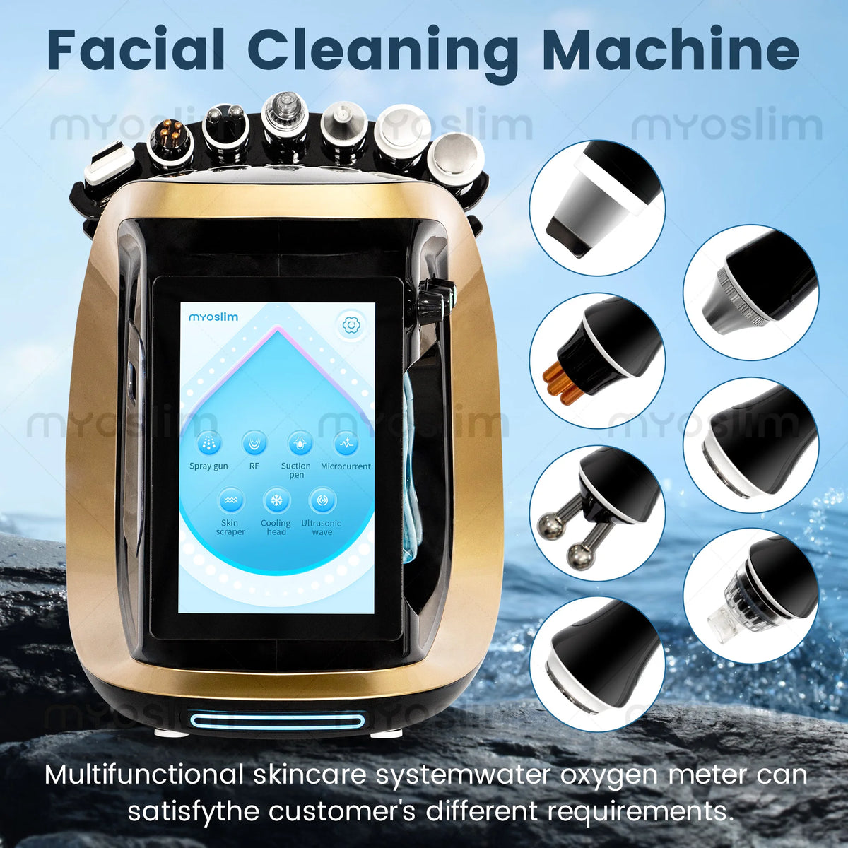 NEW 7 In 1 Hydra Dermabrasion Machine Oxygen Ice Blue Smart Jet Aqua Peeling Small Bubble Microdermabrasion Skin Care New Beauty