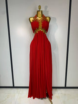 Women Sexy Hollow Out Backless Long Dress Nightclub Bar Stage Performance Costume Eveing Birthday Party Homecoming Dress
