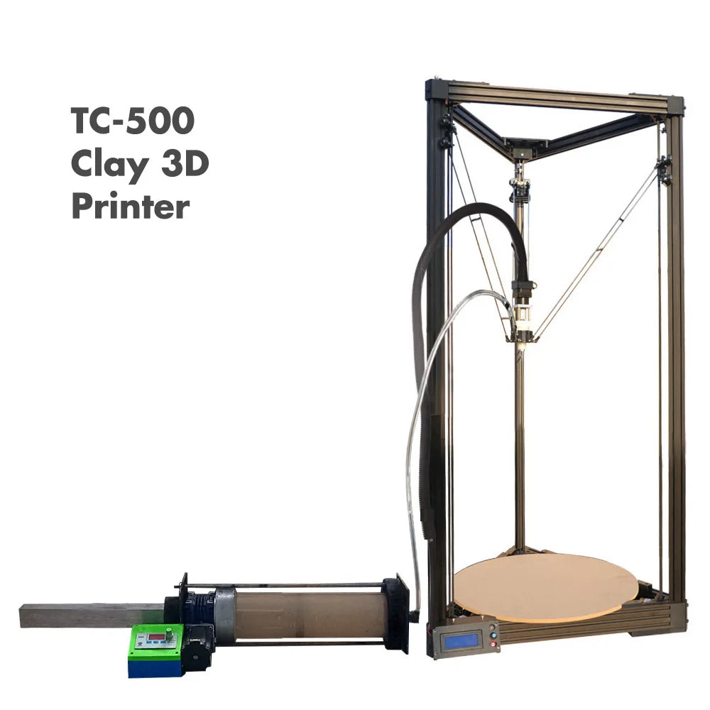 Ceramic  clay 3D printer, Big Size Clay 3D Kossel Delta Printer 2L barrel TC-500 DIY kit stable easy to use