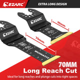 EZARC 12PCS Tanium Oscillating Saw Blades Set, Standard Length & Extra-Long Multitool Blades for Metal, Wood Nails, Plastic