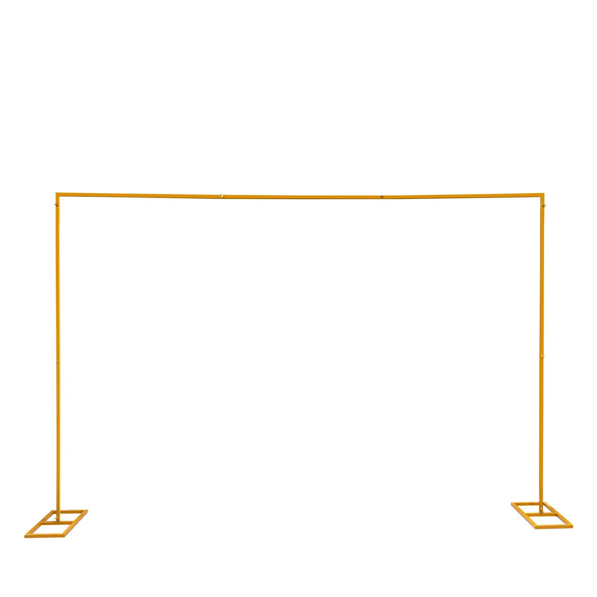 3m Adjustable Gold Square Wedding Arch Stand with Base, Heavy Duty Metal Backdrop Frame for Ceremony Party Decoration