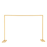 3m Adjustable Gold Square Wedding Arch Stand with Base, Heavy Duty Metal Backdrop Frame for Ceremony Party Decoration