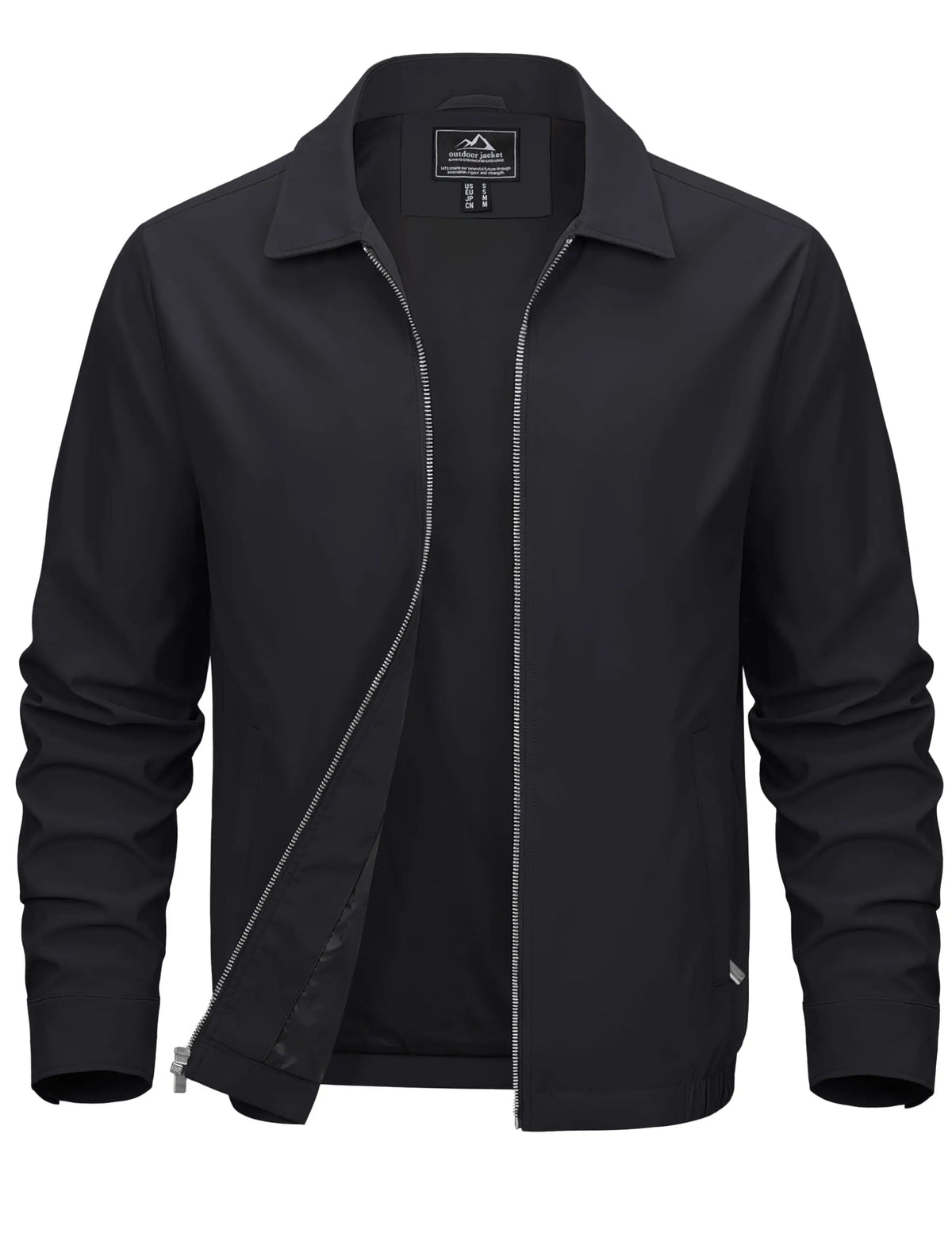 Men's Lightweight Windbreaker Jacket Full Zip Casual Jacket Water-Repellent Coat with Zip Pockets Golf Work Outdoor