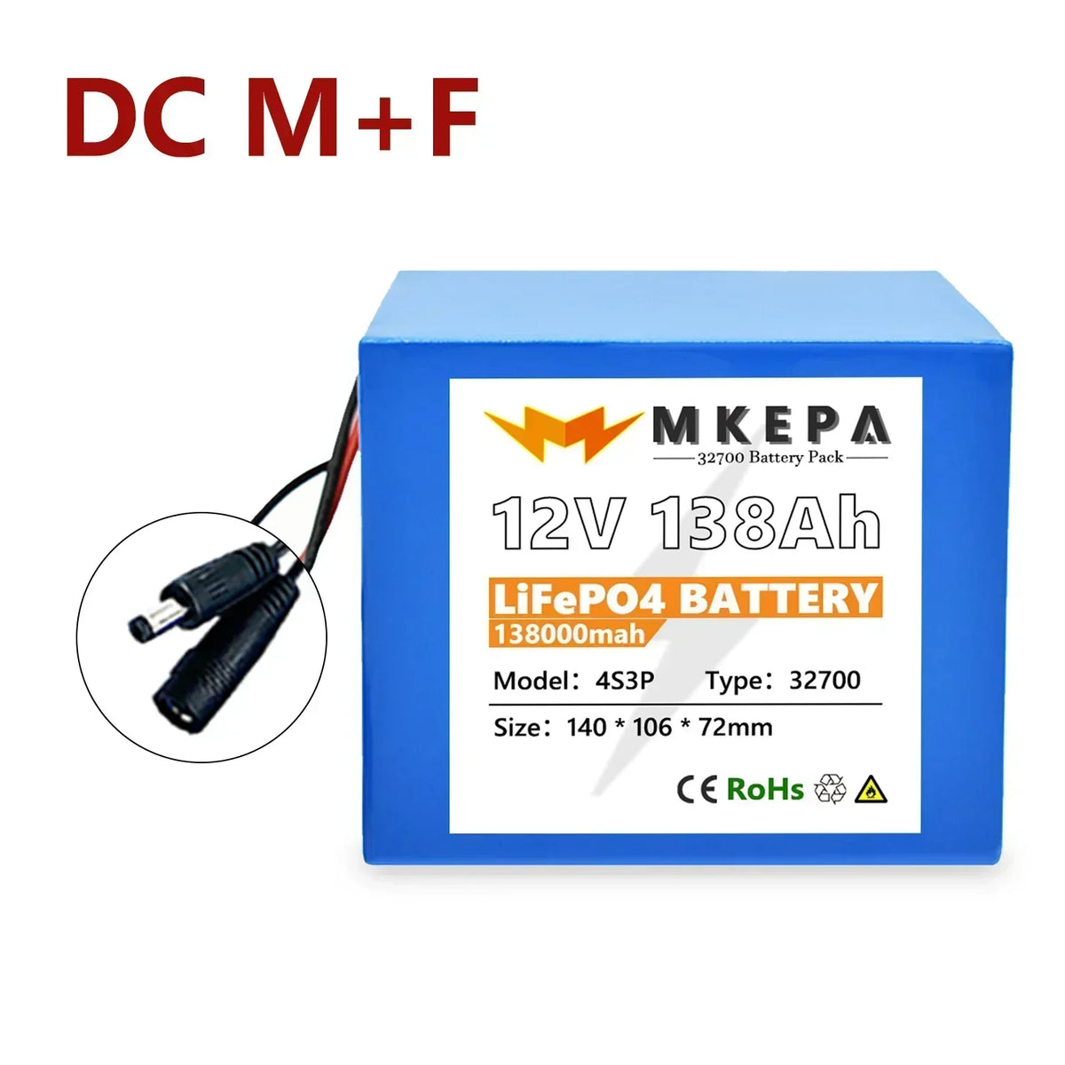32700 Lifepo4 Battery Pack 4S3P 12.8V 138000mAh 4S 40A Balanced BMS for Electric Boat and Uninterrupted Power Supply 12V