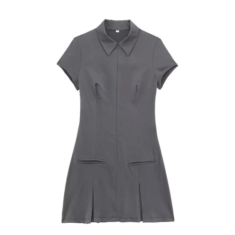 Spring 2024 Women's Faion Slim Fit ort Dr Wide Pleat Versatile Design Commute Sle ort Sve Other Material 00%