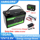 VariCore 12V/24V/36V/48V 360Ah 340Ah 180Ah 100Ah 120Ah LiFePO4 Battery for 4s 8s 10s 16s Solar Touring Car Golf Cart Duty-free