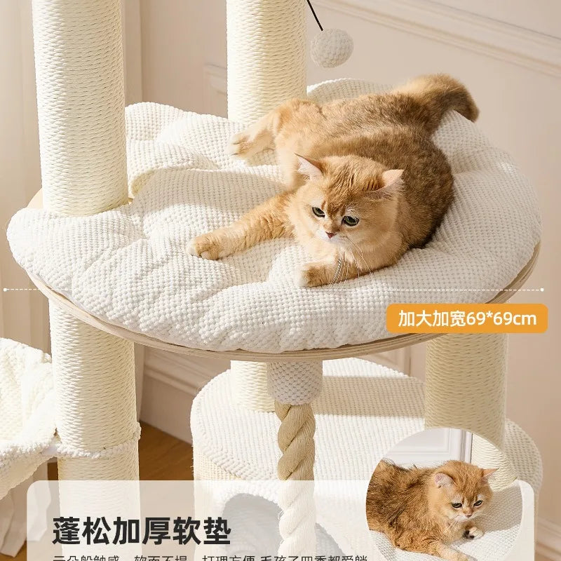 Modern Minimalist Solid Wood Cat Climbing Frame Nordic Creative Pet Toy Cat Nest Furniture & Scratchers Tapis Griffoir Chat FYCT