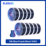 ELEGOO 5KG/10KG 1.75mm Silk PLA Filament,3D Printer Filament 1kg Gold Silver Fits for Most FDM 3D Printers