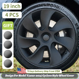 4PCS Wheel Cover For Tesla Model Y 2020-2024 19 Inch Right＆Left Hubcaps Cyclone Style Wheel Cover Replacement Accessories
