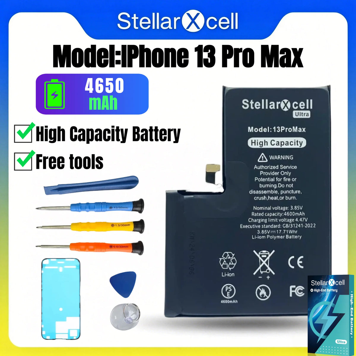 High Cpacity Cell + 7037 TI Ultra Battery Replacement for iPhone StellarXcell11 13mini 15 IP14 Pro Max 12 16 16pro 16promax