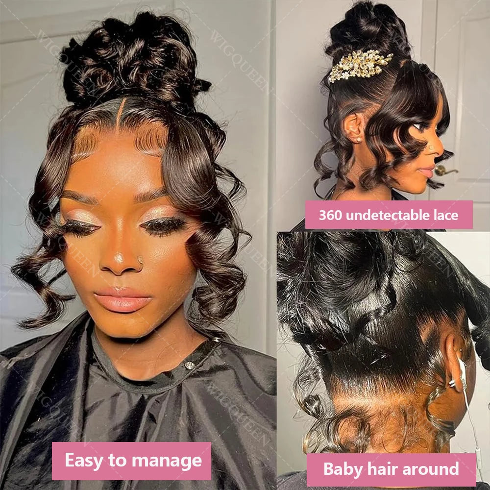 Glueless 5x5 Lace Frontal Wig Body Wave 13x4 5x5 Lace Front Human Hair Wigs 12A Brazilian Virgin Hair Invisi Strap Snug Fit