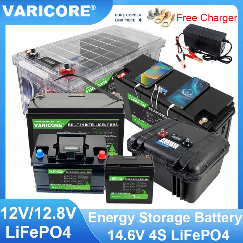 VariCore 12V/12.8v 340Ah 360Ah 200Ah 180Ah 120Ah LiFePO4 Battery Lithium Iron Phosphate Batteries Travel Camp 14.6v Golf Cart