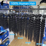 12A Deep Wave Bundles Human Hair Brazilian Remy 30 32 Inch Raw Curly