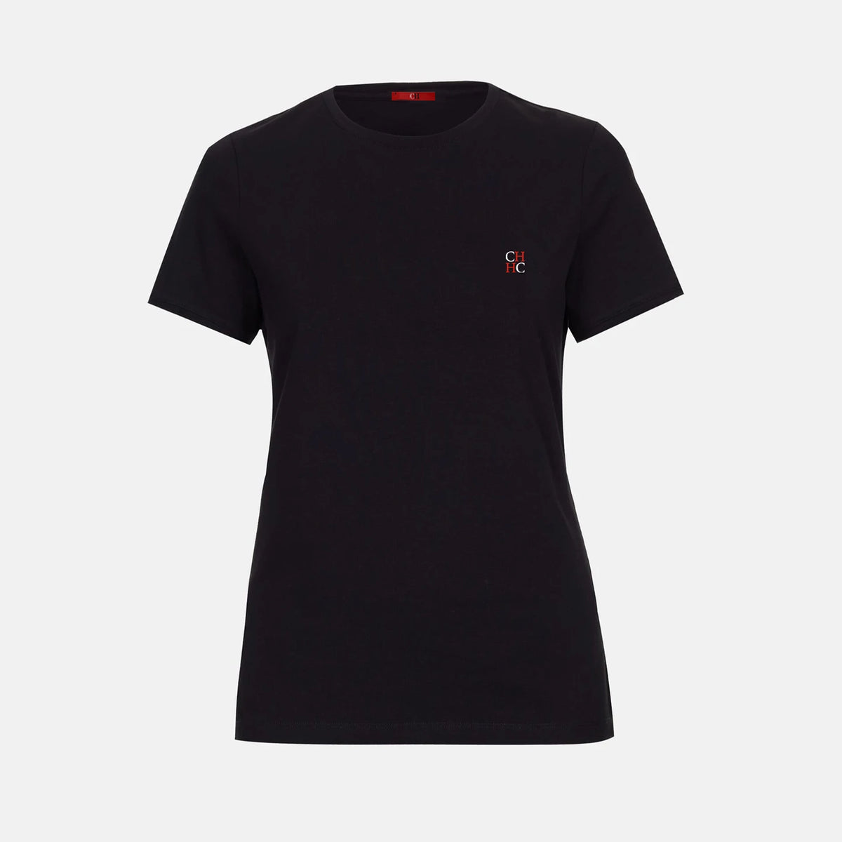 CH Women's Crew Neck T Shirt Mini Letter Print Short Sleeve Soft Cotton Slim Fit Daily Wear Casual Fashion Tops