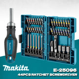 Makita E-25096 Ratchet Screwdriver Hexagonal Sleeve Screwdriver Bits 44PCS Set Tool Attachments