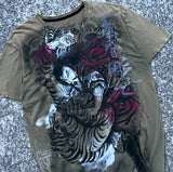 Affliction Wu Song Fights the Tiger T-shirt Men China Style Retro Gothic Short Sleeves Y2K Street Tops