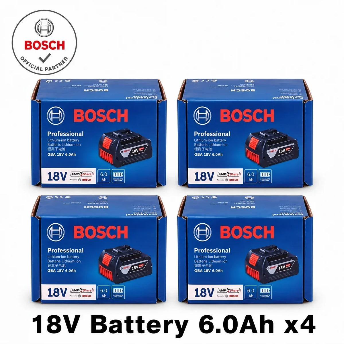 Genuine Bosch 18V 6.0Ah Battery BAT609 BAT609G Original Lithium-Ion Rechargeable Power Tool Battery