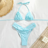 Bandage Bikinis Set Sexy Bikini Sets Solid Swimsuit Women Beachwear 2024 Summer Swimwear High Cut Bathing Suit Beach Biquinis