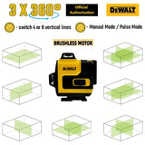 Dewalt 16Lines Rechargeable Professional Meter Laser Level 3 Sides*360 Degree Vertical Horizontal Green Light For Dewalt  20V